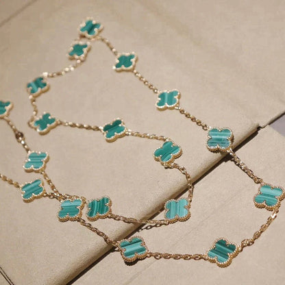 [Luxery]CLOVER 20 MOTIFS MALACHITE GOLD