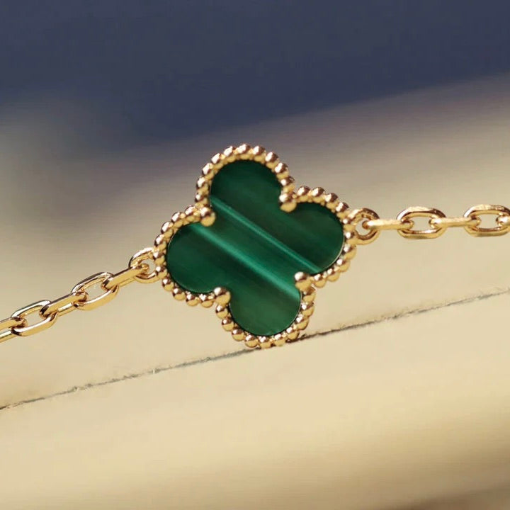 [Luxery]CLOVER 20 MOTIFS MALACHITE GOLD