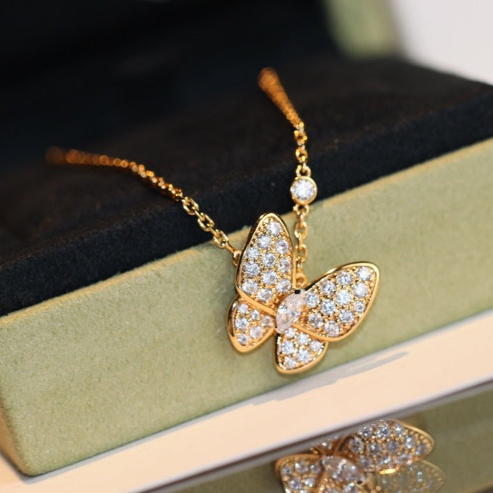 [Luxery]BUTTERFLY DIAMOND NECKLACE
