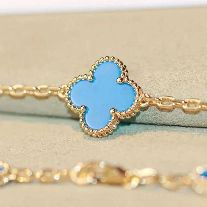 [Luxery]CLOVER 20 MOTIFS TURQUOISE GOLD