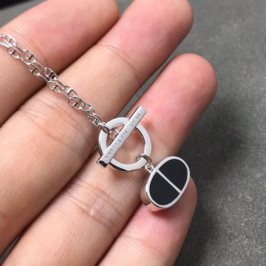 [Luxery]CHAINE VERSO BLACK CERAMIC  NECKLACE
