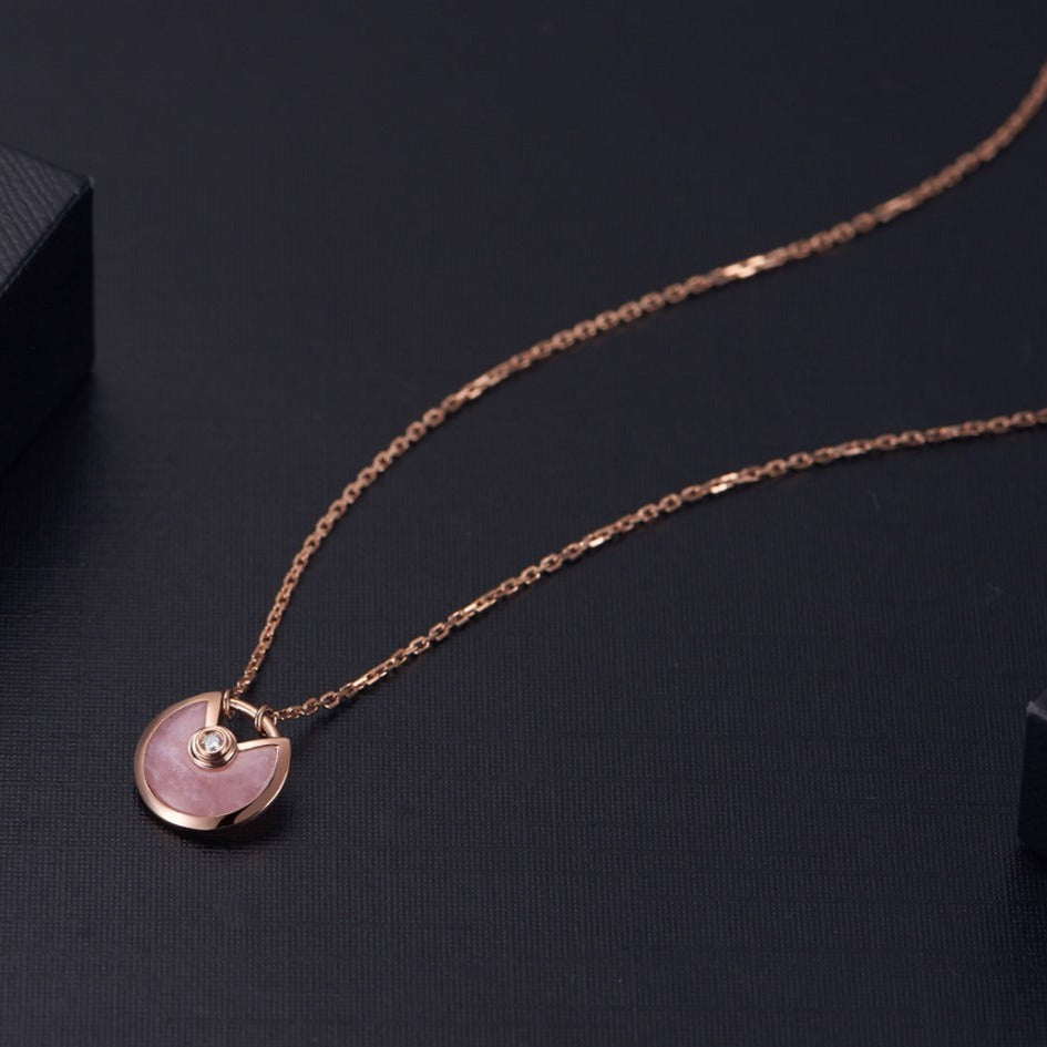 [Luxery]AMULETTE ROSE GOLD PINK MOP NECKLACE