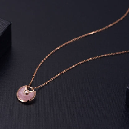 [Luxery]AMULETTE ROSE GOLD PINK MOP NECKLACE