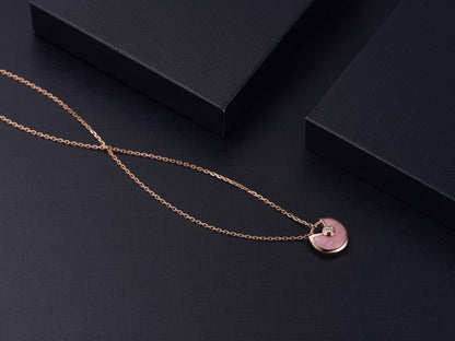 [Luxery]AMULETTE ROSE GOLD PINK MOP NECKLACE