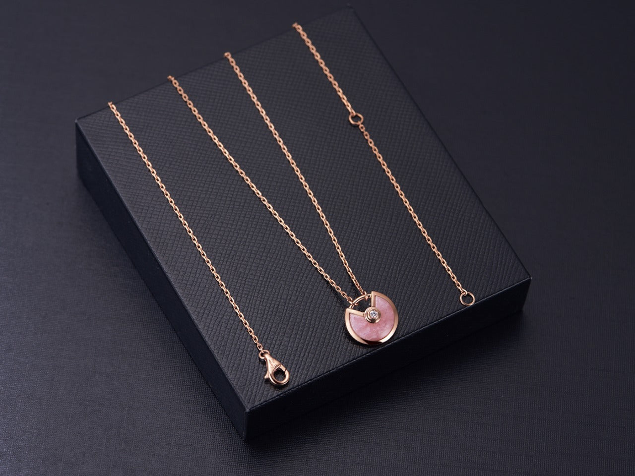[Luxery]AMULETTE ROSE GOLD PINK MOP NECKLACE