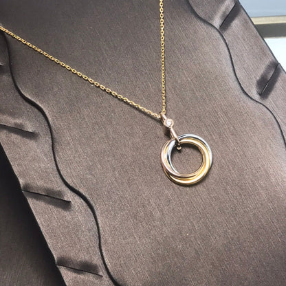[Luxery]TRINITY SILVER GOLD PINK GOLD NECKLACE