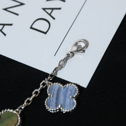 [Luxery]CLOVER BRACELET 5 MOTIFS MOP CHALCEDONY SILVER
