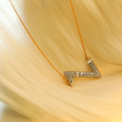 [Luxery]VOLT SILVER DIAMOND PEDANT NECKLACE