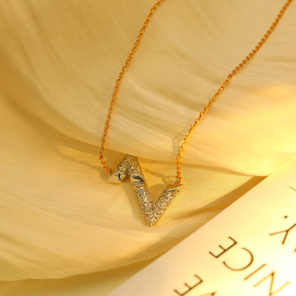 [Luxery]VOLT SILVER DIAMOND PEDANT NECKLACE