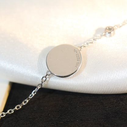 [Luxery]SUN MOTIF PINK MOP SILVER BRACELET