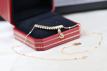 [Luxery]CLASH PINK GOLD NECKLACE