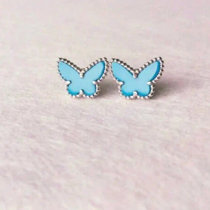 [Luxery]BUTTERFLY TURQUOISE EARRINGS SILVER