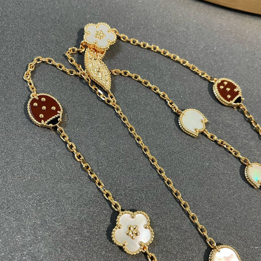 [Luxery]LUCKY SPRING 15 MOTIFS GOLD NECKLACE