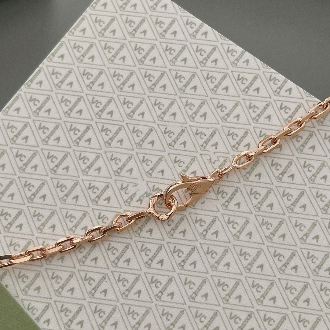 [Luxery]LUCKY SPRING 15 MOTIFS ROSE GOLD NECKLACE