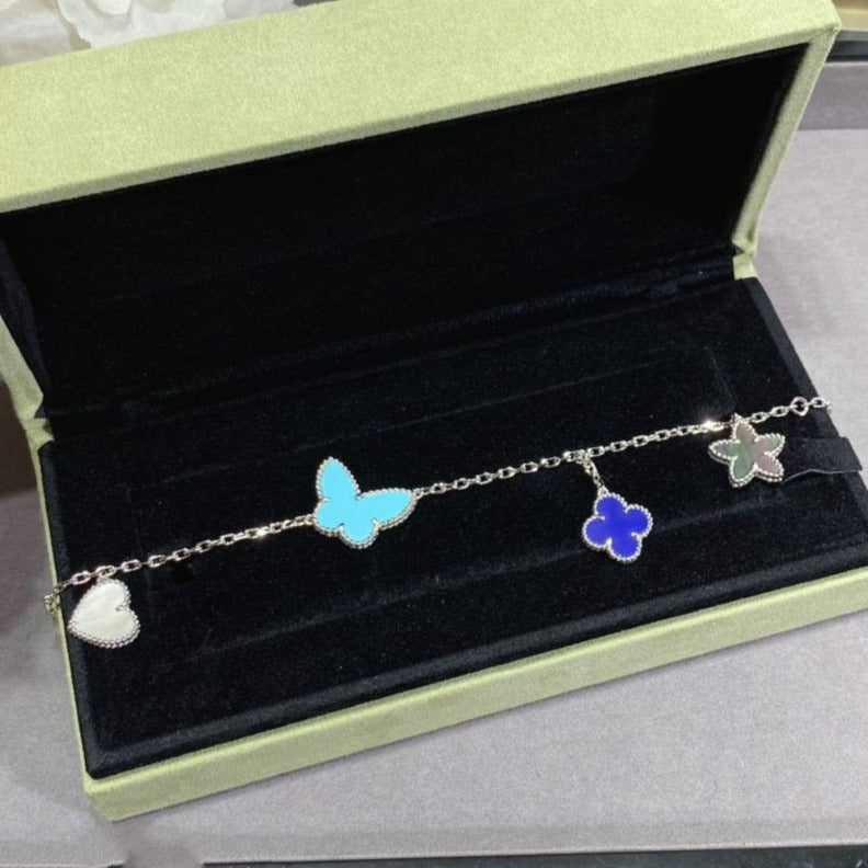 [Luxery]LUCKY SPRING SILVER BRACELET 4 MOTIF