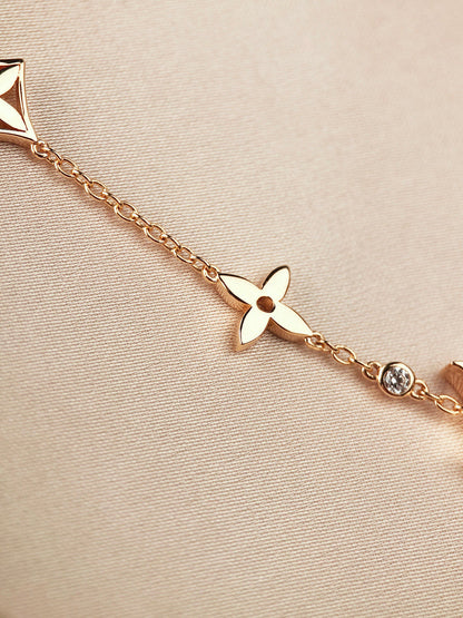 [Luxery]STAR AND SUN 7 MOTIFS GOLD BRACELET