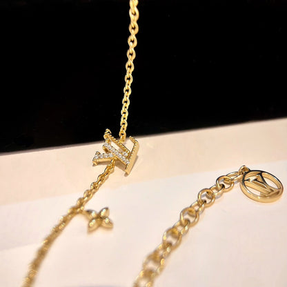 [Luxery]LOGO STAR MOTIF GOLD BRACELET