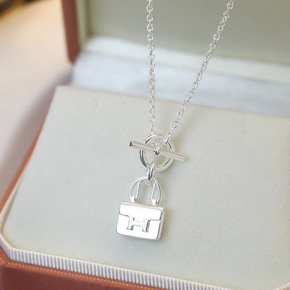 [Luxery]POP H PEDANT SILVER NECKLACE