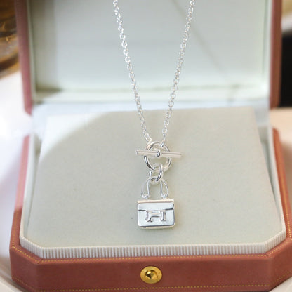[Luxery]POP H PEDANT SILVER NECKLACE