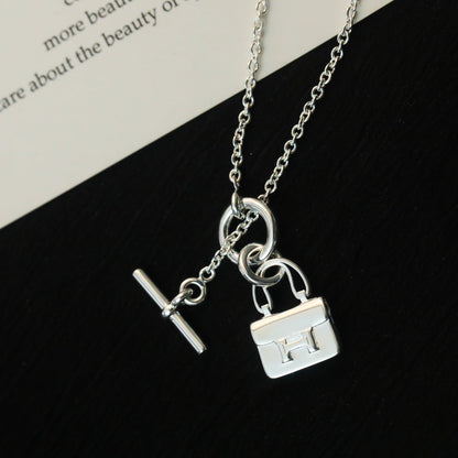 [Luxery]POP H PEDANT SILVER NECKLACE