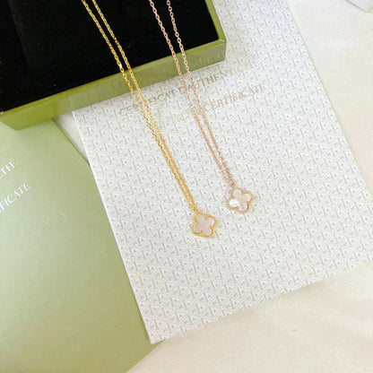 [Luxery]CLOVER MINI 9.5MM WHITE MOTHER-OF-PEARL NECKLACE