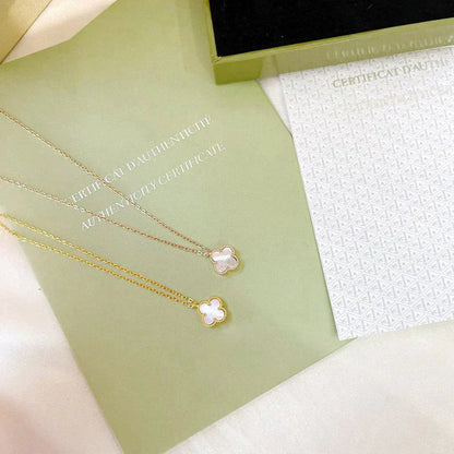 [Luxery]CLOVER MINI 9.5MM WHITE MOTHER-OF-PEARL NECKLACE
