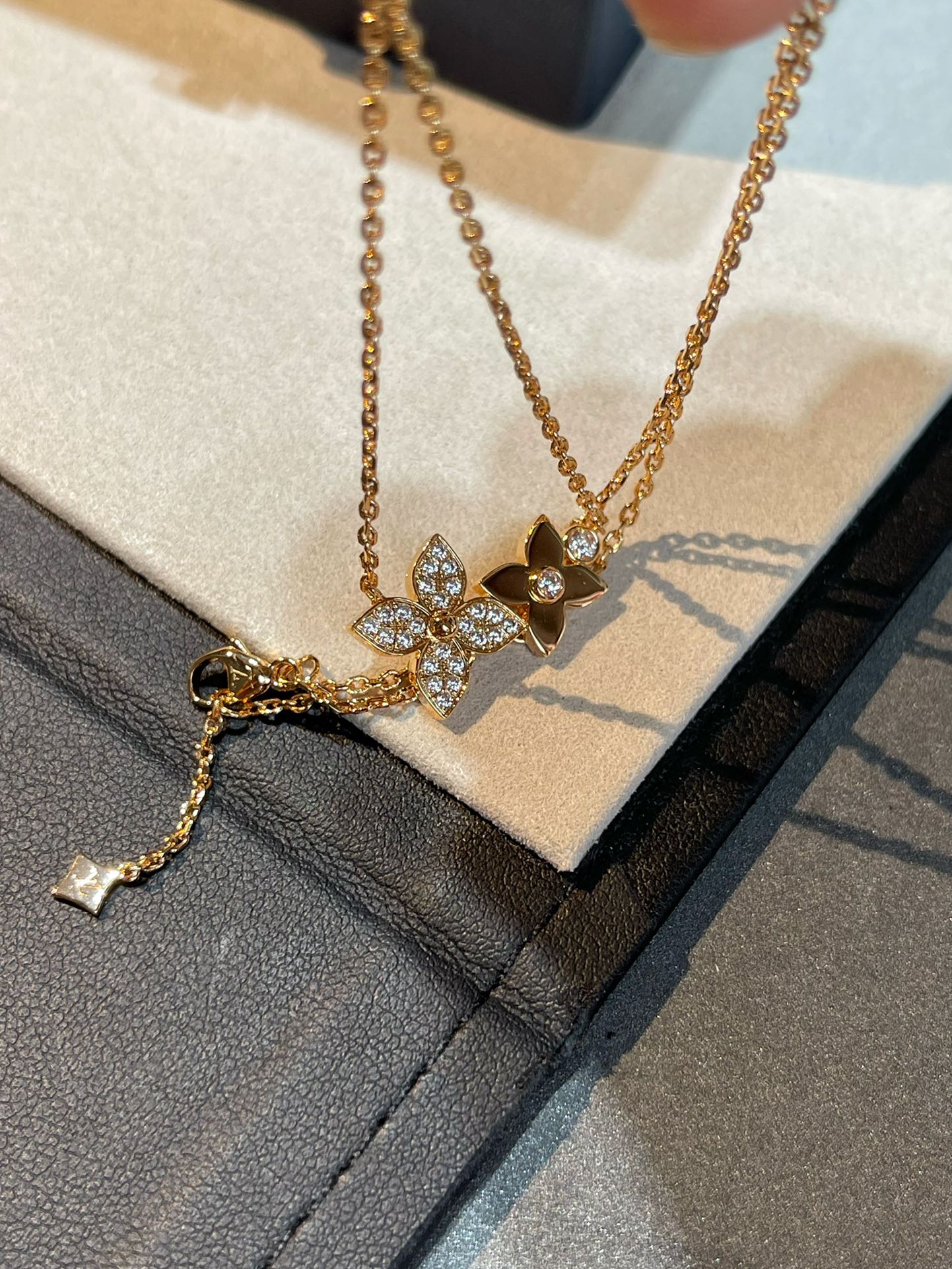 [Luxery]STAR BLOSSOM NECKLACE PINK GOLD DIAMONDS