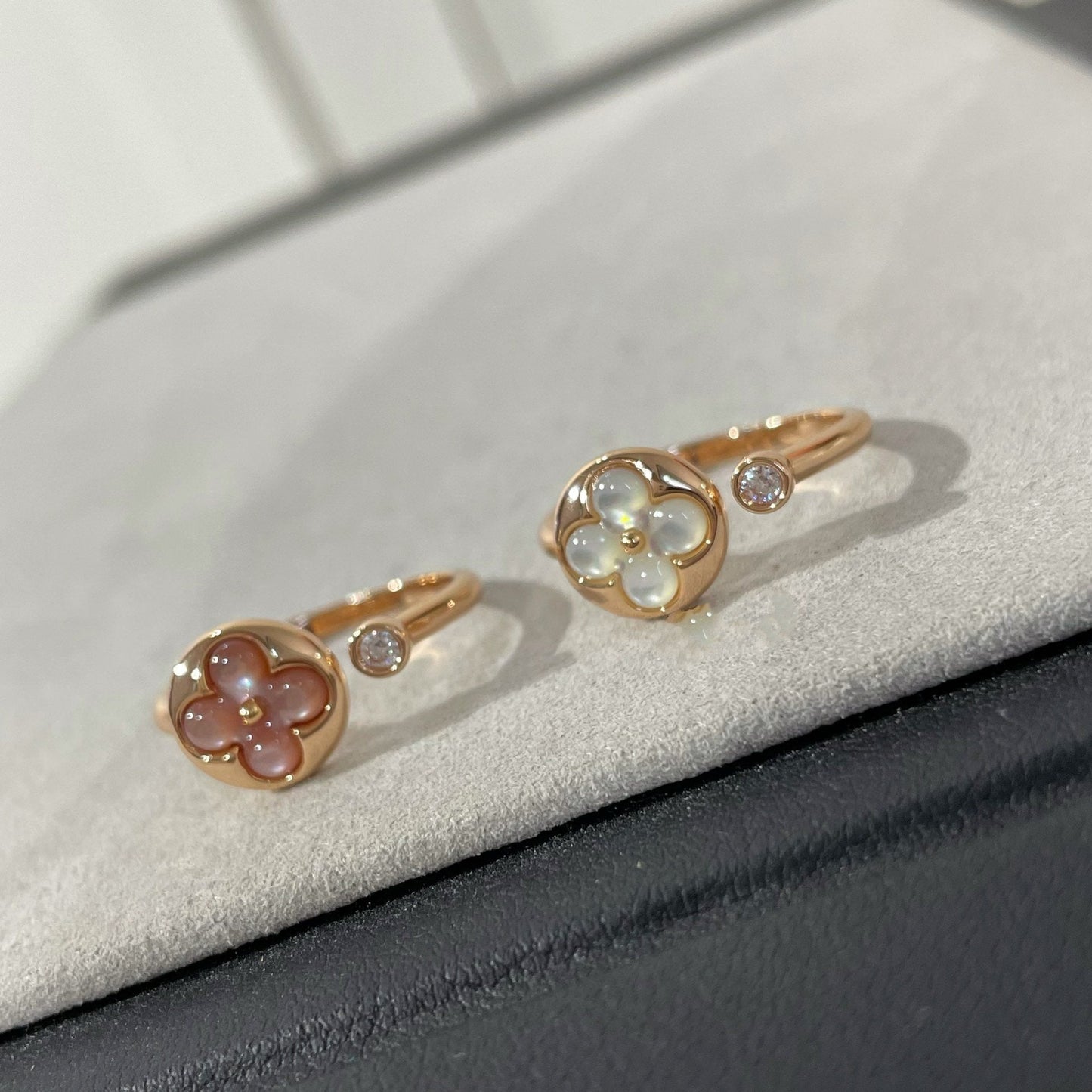 [Luxery]SUN 1 DIAMOND PINK MOP RING