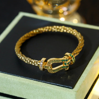 [Luxery]FORCE 10 GOLD GREEN DIAMOND PAVED