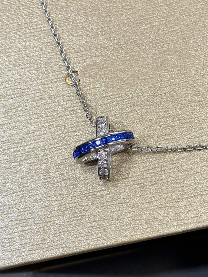 [Luxery]LIENS DIAMOND SILVER NECKLACE