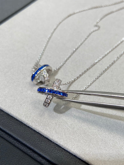 [Luxery]LIENS DIAMOND SILVER NECKLACE