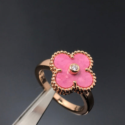 [Luxery]CLOVER RHODONITE ROSE GOLD RING