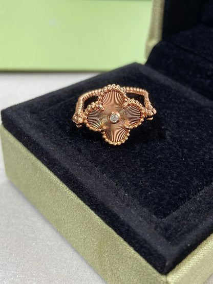 [Luxery]CLOVER RIVERSIBLE ROSE GOLD RING