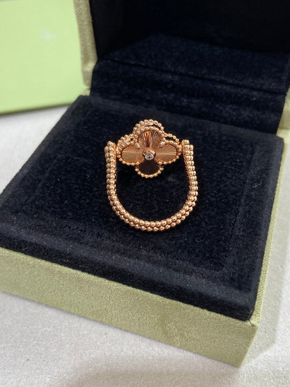 [Luxery]CLOVER RIVERSIBLE ROSE GOLD RING