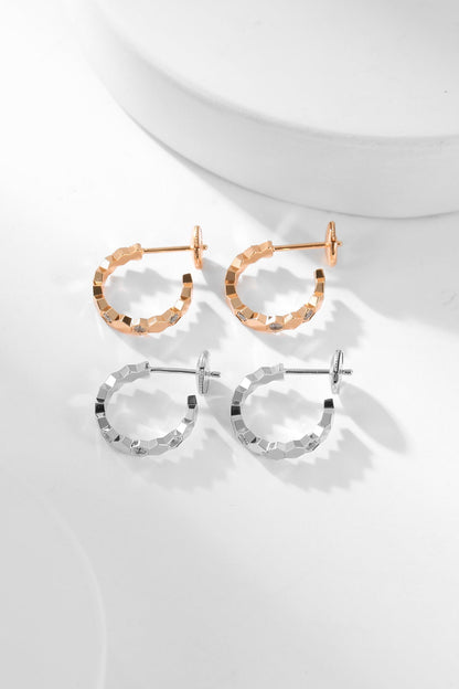 [Luxery]BEE LOVE DIAMOND HOOP EARRINGS