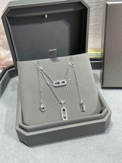 [Luxery]MOVE 2 ROW DIAMOND NECKLACE