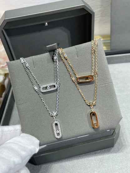 [Luxery]MOVE 2 ROW DIAMOND NECKLACE