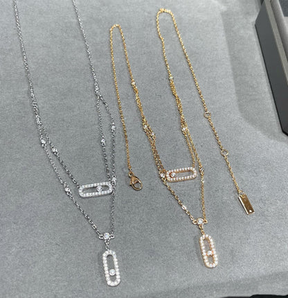 [Luxery]MOVE 2 ROW DIAMOND NECKLACE