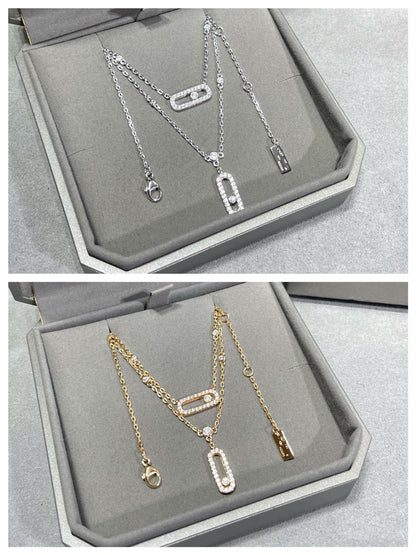 [Luxery]MOVE 2 ROW DIAMOND NECKLACE