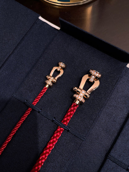 [Luxery]FORCE 10 HALF DIAMOND PINK GOLD RED CORDERI LARGE AND MEDIUM MODEL