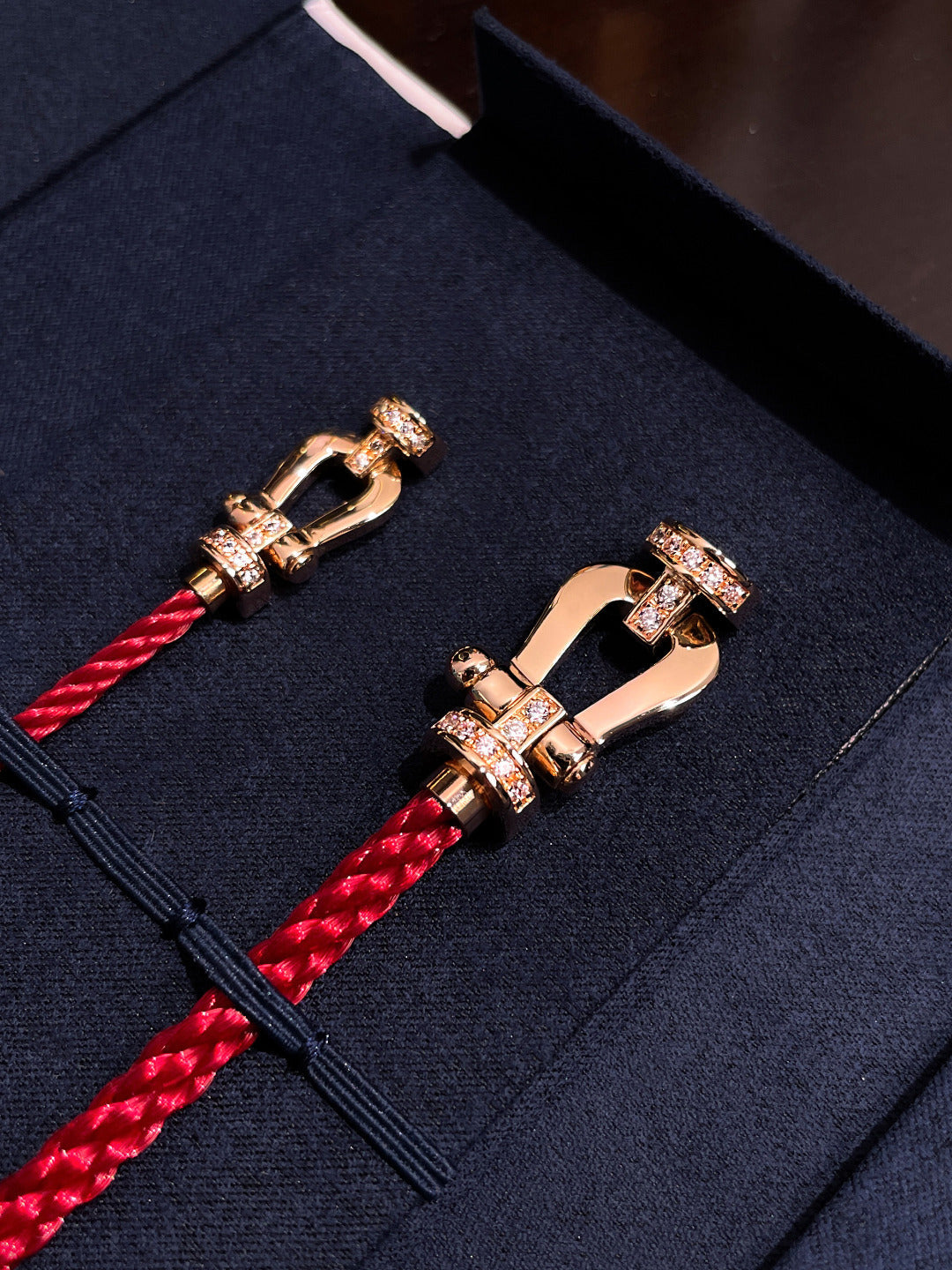 [Luxery]FORCE 10 HALF DIAMOND PINK GOLD RED CORDERI LARGE AND MEDIUM MODEL