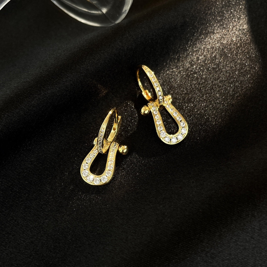 [Luxery]FORCE 10 FULL DIAMOND DROP EARRINGS MEDIUM MODEL