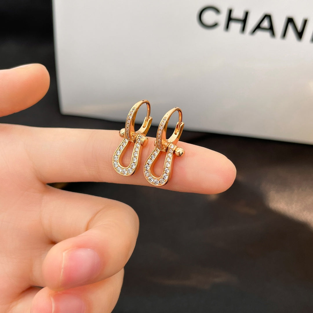 [Luxery]FORCE 10 FULL DIAMOND DROP EARRINGS MEDIUM MODEL