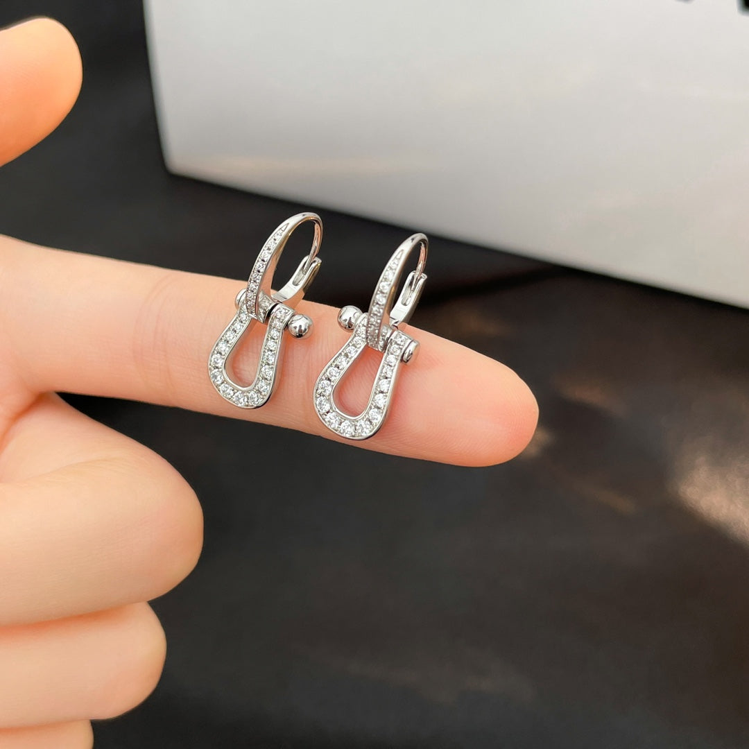 [Luxery]FORCE 10 FULL DIAMOND DROP EARRINGS MEDIUM MODEL