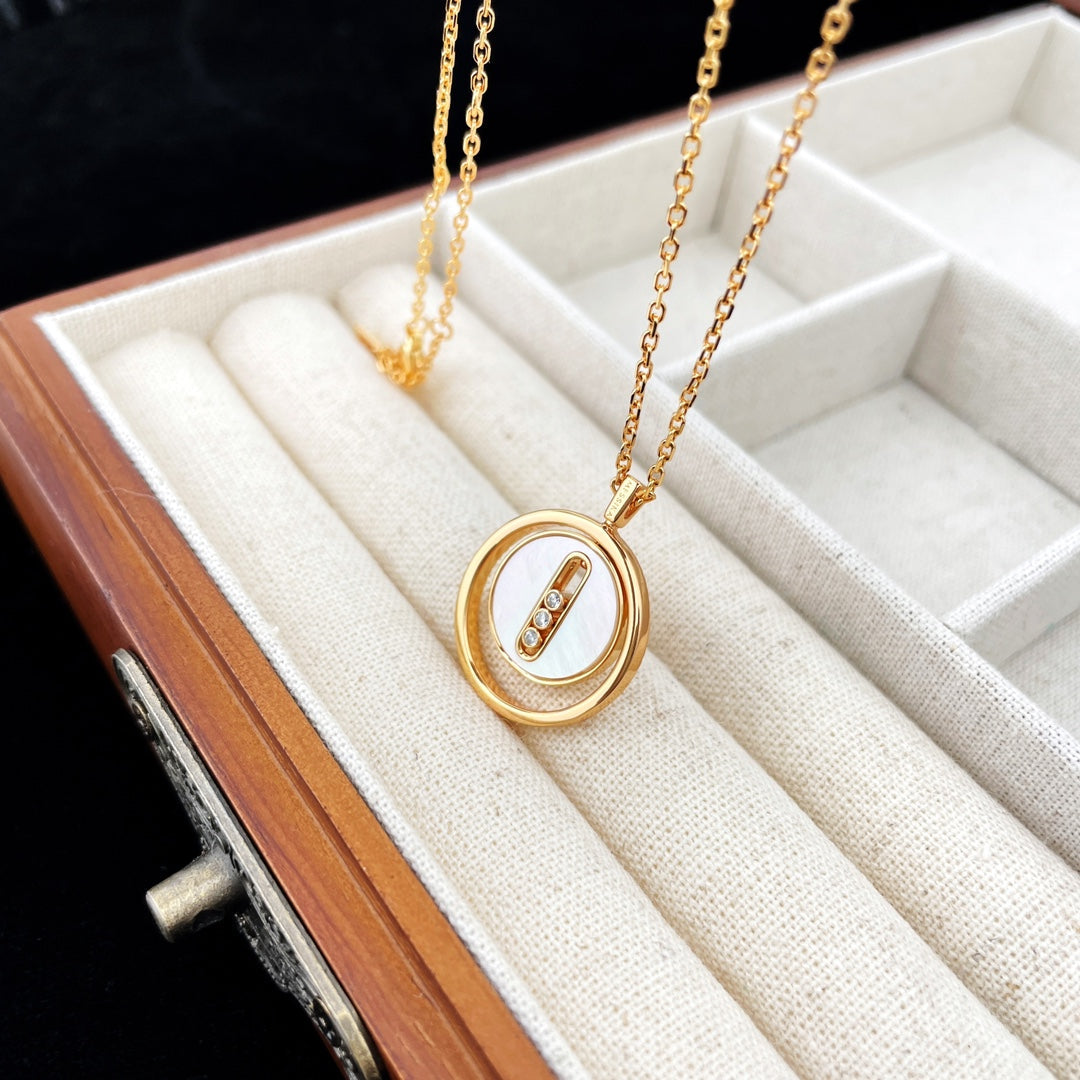 [Luxery]Demo MOVE MOP PINK GOLD NECKLACE