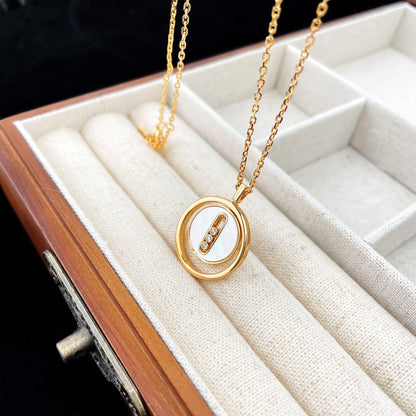[Luxery]Demo MOVE MOP PINK GOLD NECKLACE