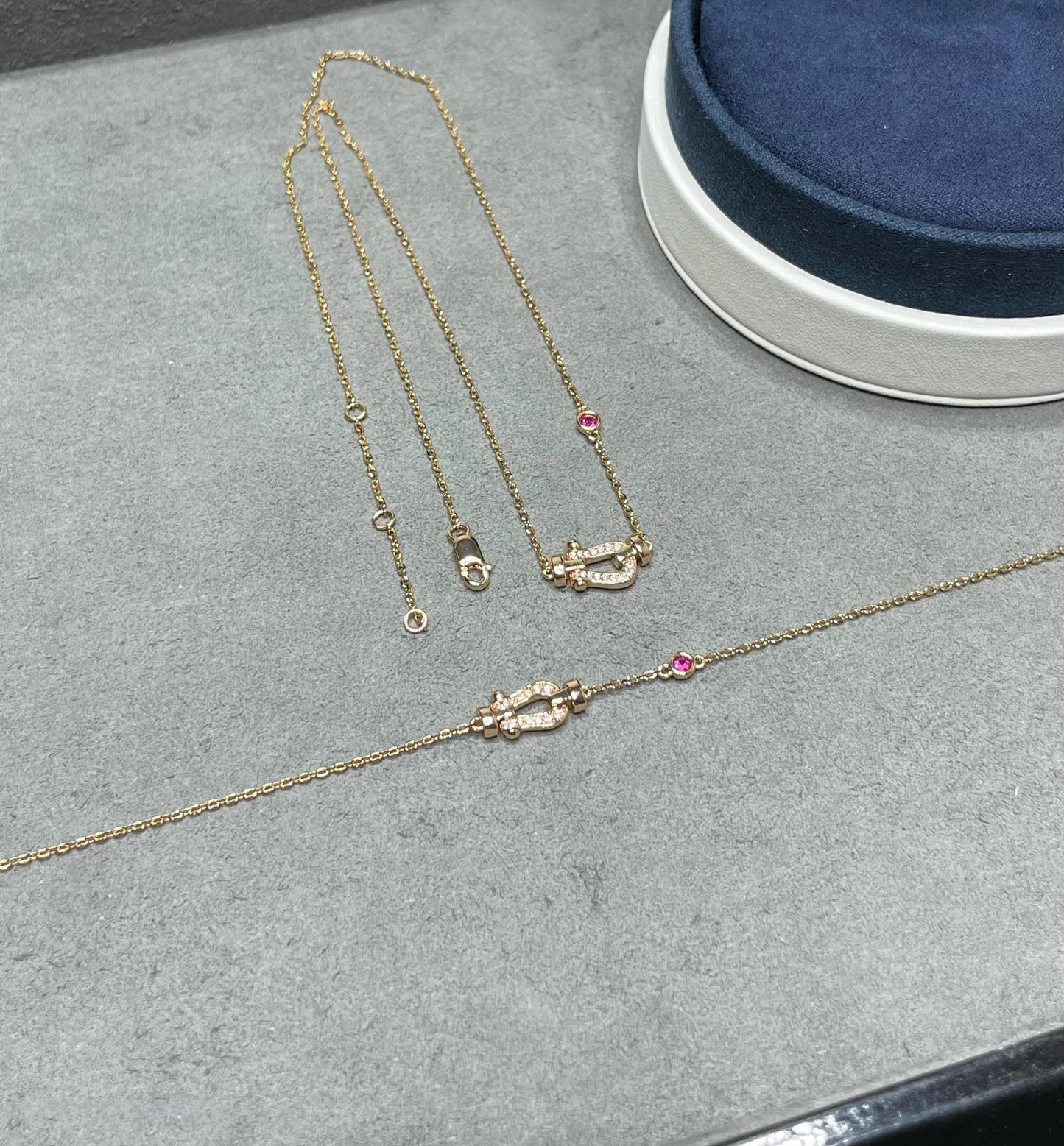 [Luxery]FORCE 10 DIAMOND PINK GOLD NECKLACE