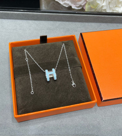 [Luxery]POP H SKY BLUE NECKLACE