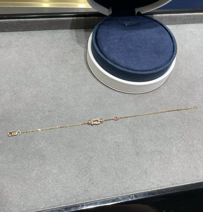 [Luxery]FORCE 10 DIAMOND CHAIN LINK PINK GOLD BRACELET
