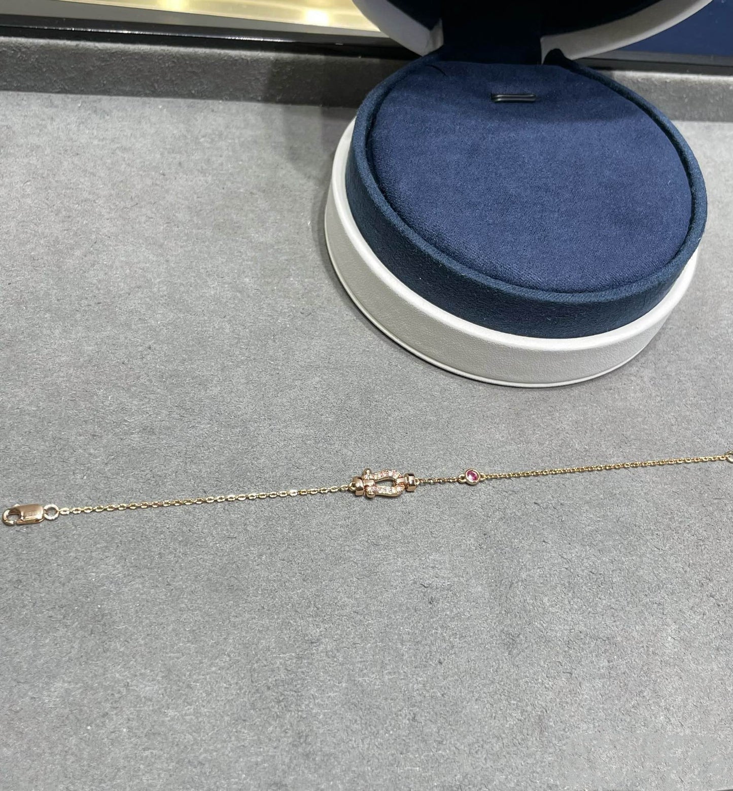 [Luxery]FORCE 10 DIAMOND CHAIN LINK PINK GOLD BRACELET